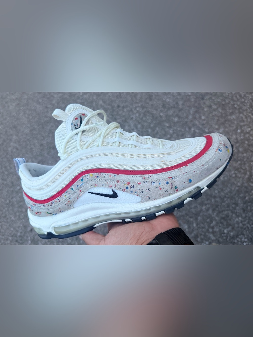 Nike Kids Cream and Pink Speckle Air Max Sneakers
